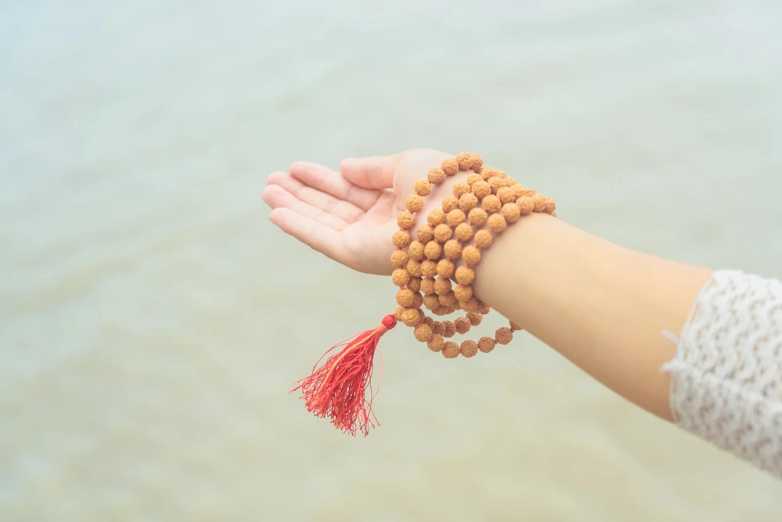 Multi Wrap Rudraksha Tassel Wrist Mala