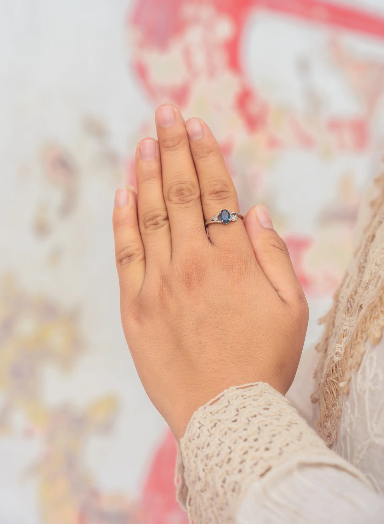 Vedic Blue Sapphire Astrological Silver Ring